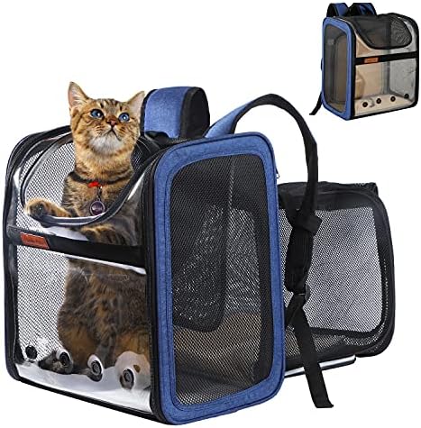 Hanjo Evcil Genişletilebilir Kedi Taşıyıcı Sırt Çantası-Pet Taşıyıcı Sırt Çantası Havayolu Onaylı - Köpek Sırt Çantası