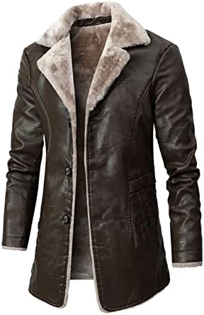 Ceketler Erkekler için Yeni Kış Peluş Kalın Rüzgarlık Deri erkek Takım Elbise Yaka Ceketler