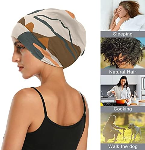 Kafatası Kap Uyku Kap Çalışma Şapka Bonnet Beanies Kadınlar için Soyut Resim Ay Dağ Uyku Kap Çalışma Şapka Saç Şapkalar