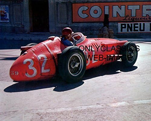 Sadeceklasikler 1957 Juan Fangio Monaco Grand Prix OTOMOBİL Yarışı Fotoğraf Maserati Formula ONE-INDY