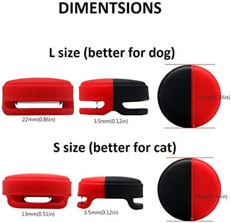 Airtag köpek tasması Tutucu, Köpek veya kedi için Silikon Airtag Tutucu, Kedi köpek tasmaları (Lar, kırmızı Siyah)
