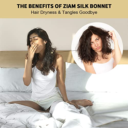 ZİMASİLK 22 Momme Uyku ve kadın saç bakımı için %100 dut ipek kaput, Premium elastik Kafada kalma ile uyumak için