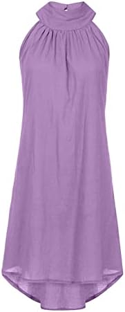 Fragarn Bayan Plaj Kıyafetleri, Kadın Modası Baskılı Pileli Bel Gevşek Kolsuz Elbise