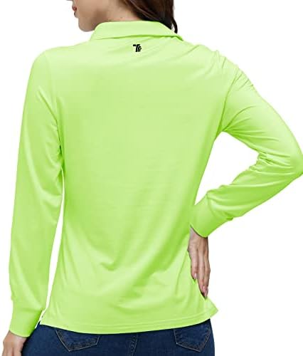 MoFiz Uzun Kollu polo gömlekler Kadınlar ve kadınlar için Spor polo gömlekler Hafif Hızlı Kuru 50 + Uv Koruma