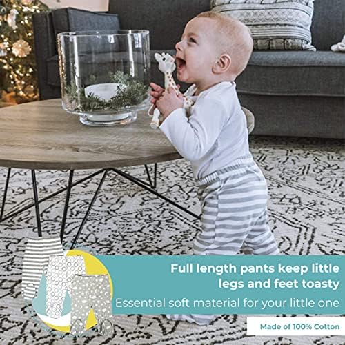 Spasilk Erkek Bebek 3'lü Paket Pamuklu Ayaklı Pantolon