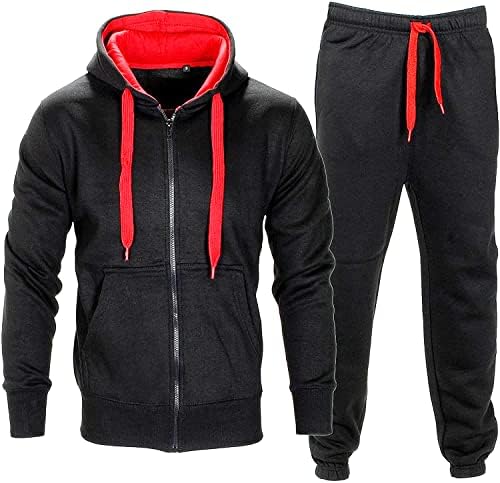 Juicy Trendz ® Erkek Eşofman Kapşonlu Fermuarlı Koşu Spor Giyim 2 Parça Set