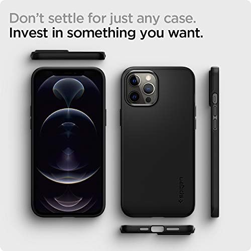 iPhone 12 Pro Max Kılıf için Tasarlanmış Spigen İnce Kesim (2020) - Siyah