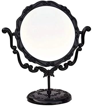 HTLLT Güzellik makyaj aynası Retro Mirrorbedroom Yurt Odası Masaüstü boy aynası Yuvarlak Siyah Ayrılabilir Yaratıcı