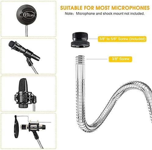 ZealSound Mikrofon Kol Standı 19 inç Gümüş + Siyah