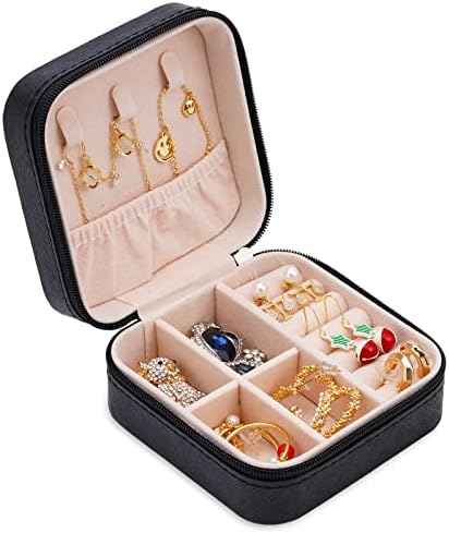 Taşınabilir Seyahat Mini mücevher Kutusu Deri Mücevher Yüzük Organizatör vaka hediye paketi Kutusu Kızlar Kadınlar(4