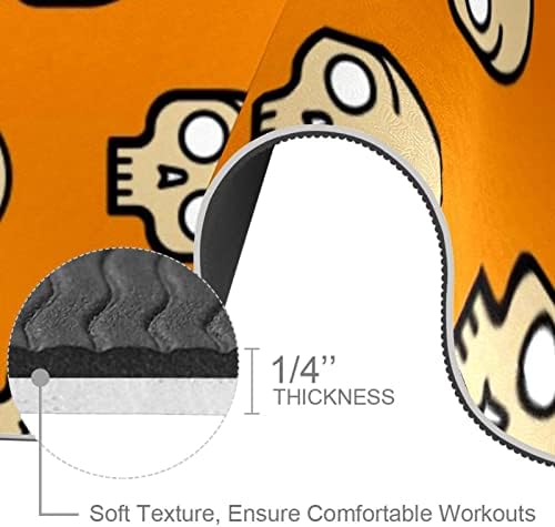 Ejderha Kılıç Kafatası Turuncu Premium Kalın Yoga Mat Çevre Dostu Kauçuk Sağlık ve Fitness Kaymaz Mat Her Türlü Egzersiz