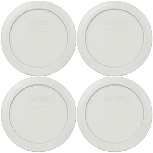 Pyrex 7200-PC Şık Gümüş Yuvarlak Plastik Gıda Saklama Yedek Kapak, ABD'de üretilmiştir-4'lü Paket