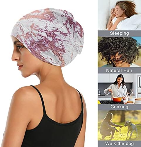 Kafatası Kap Uyku Kap Çalışma Şapka Bonnet Beanies Kadınlar için Mermer Taş Soyut Çizgili Uyku Kap Çalışma Şapka