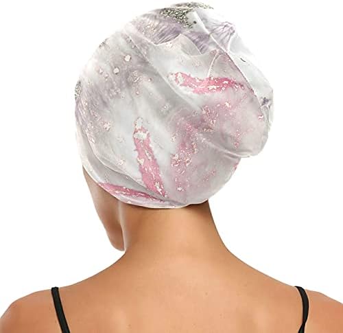 Kafatası Kap Uyku Kap Çalışma Şapka Bonnet Beanies Kadınlar için Mermer Taş Çizgili Vintage Soyut Uyku Kap Çalışma