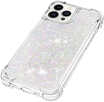 Telefon Kılıfı Glitter Kılıf iPhone 13 Pro ile Uyumlu Kılıf Kadın Kızlarla uyumlu Girly Sparkle Sıvı Lüks Yüzen Bataklık