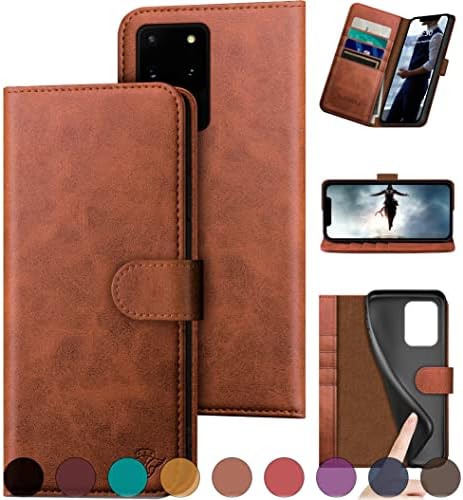 DuckSky Samsung Galaxy S20 Ultra Hakiki deri cüzdan kılıf 【RFID Blocking】 【4 Kredi kartı Holder】【Real Leather】 Flip