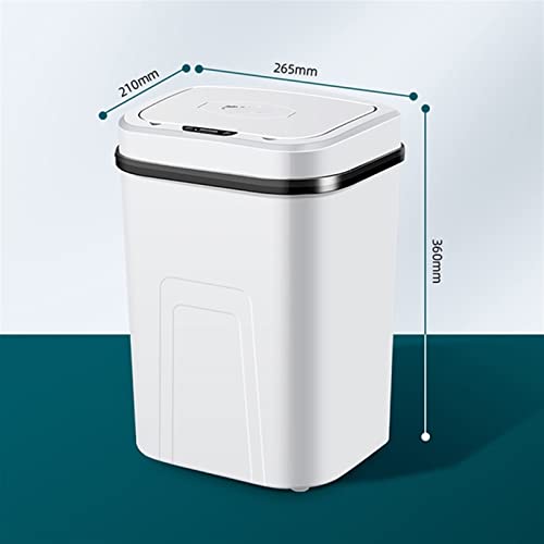 LODLY çöp tenekesi, çöp tenekesi Kablosuz Sensör Büyük Otomatik çöp tenekesi Ev Banyo Mutfak (Renk: Beyaz)