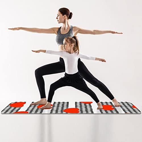 Yoga Mat, Ev Egzersiz için Yoga Paspaslar, Egzersiz Mat, Egzersiz Paspaslar, Pilates Mat, Siyah ve Beyaz Ekose Aşk