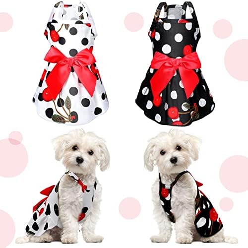 2 Parça Küçük Köpek Prenses Elbise Köpek Yay-Düğüm Tutu Elbise Sevimli Köpek Sundress Köpek Pet Giyim için Pet Yavru
