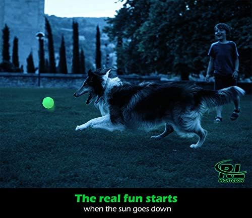R & L Karanlıkta Parlayan Köpek Topları, Büyük ve Küçük Köpekler için Köpek Getirme Oyuncak Toplarını Aydınlatın,