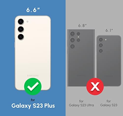 Galaxy S23 Plus Kılıf için Kalkanlar, [Çıkarılabilir] Kızlar/Kadınlar için Kart Tutucu ve Bilek Askılı Manyetik Cüzdan
