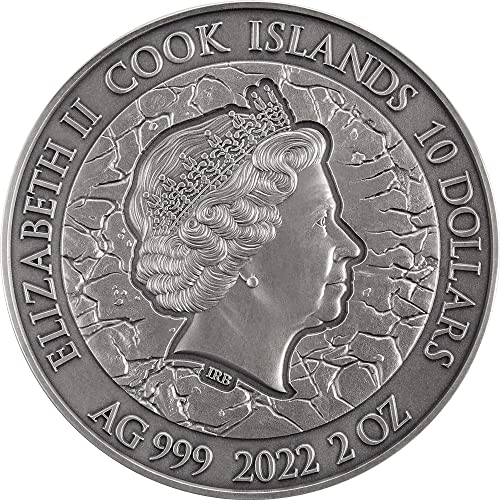 2022 DE Modern Hatıra PowerCoin Yüzüklerin Efendisi 2 Oz Gümüş Sikke 10 $ Cook Adaları 2022 Antika Kaplama