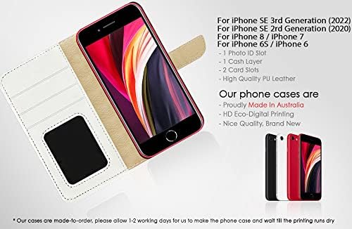 AJOURTEK için iPhone 8, iPhone 7, iPhone 6/6 S, iPhone için SE 2nd / 3rd Gen, Sanat Tasarlanmış cüzdan kılıf Tarzı