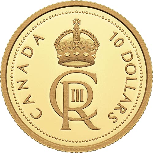 2023 DE Royal Cypher PowerCoin Kral Charles Iıı Altın Sikke 10 $ Kanada 2023 Kanıtı