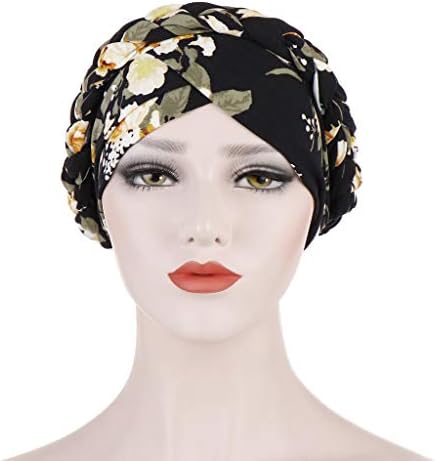Türban Headwrap Kadınlar için Büküm Düğüm Kemo Bere Kap Müslüman Elastik Çiçek Kanser Şapkalar Etnik Wrap Türban