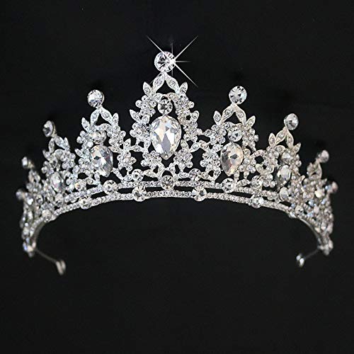 Kristal Kraliçe Taçlar Rhinestone Prenses Tiaras Bayan Kızlar için Gümüş Taç ve Taç Kadınlar için Kadınlar için Gelin