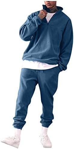 QTOCIO erkek Hullen Kapşonlu Seti Kazak Kapüşonlu Sweatshirt Spor Takım Elbise Koşu Düz Renk Takım Elbise