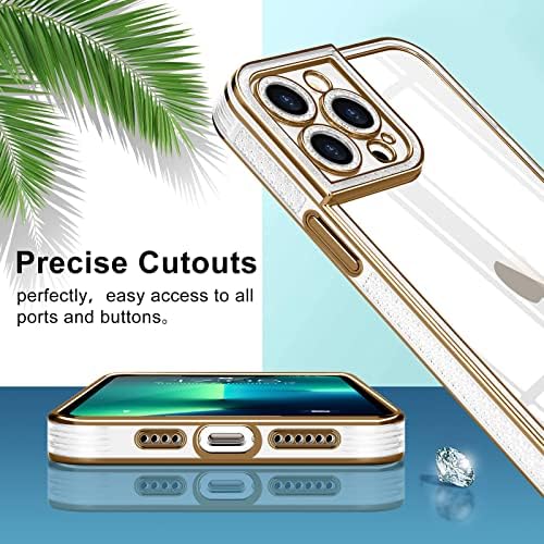 Iphone 13 Pro Max Kılıf için Teageo [Kristal Berraklığında] Sevimli Kadın Kızlar Glitter Desen Telefon Kılıfı Silikon