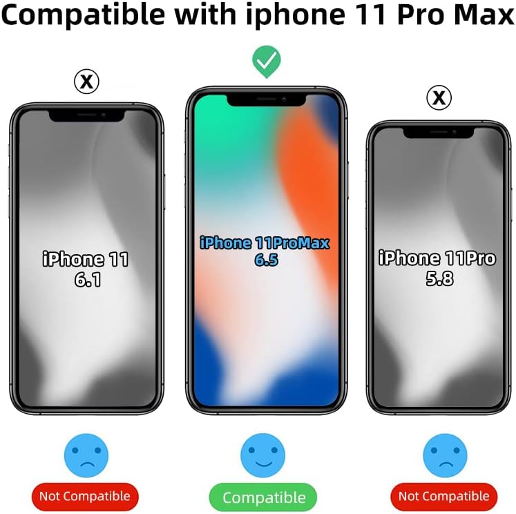 Gyızho Güçlü Manyetik Temizle iPhone 11 Pro Max Durumda [MagSafe ile Uyumlu] [Askeri Sınıf Damla Test] Darbeye Dayanıklı