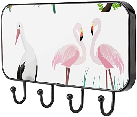 GUEROTKR Duvar Kancaları, Asma Kancaları, Asmak için Yapışkan Kancalar, Flamingo Kuş Hayvan Deseni