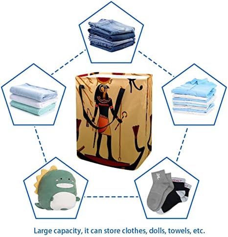 Antik Mısır Baskı Katlanabilir çamaşır sepeti, 60L Su Geçirmez çamaşır sepetleri çamaşır Kutusu Giysi Oyuncak Depolama
