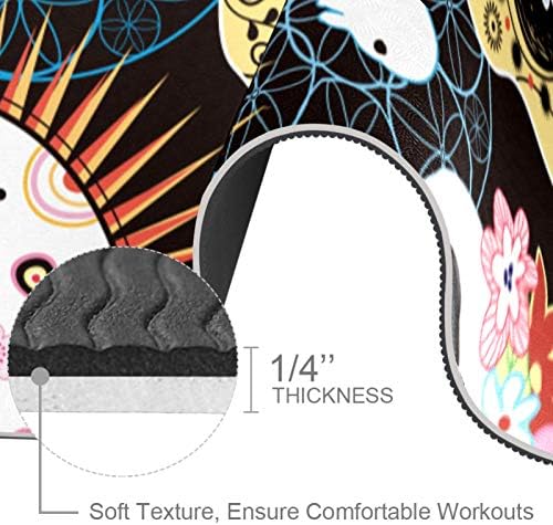 Siebzeh Günün Günü Şeker Kafatası Çiçek Premium Kalın Yoga Mat Çevre Dostu Kauçuk Sağlık ve Fitness Her Türlü Egzersiz