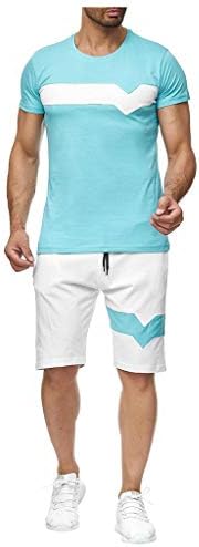 Xiloccer erkek kısa kollu tişört ve şort takımı Spor 2 Parça Eşofman yaz kıyafetleri Erkek eşofman takımlar Pantolon