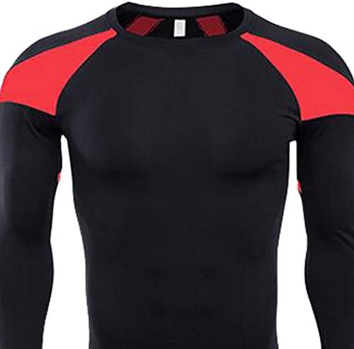 Forthery erkek uzun kollu tişört serin kuru sıkıştırma üstleri spor atletik bluz
