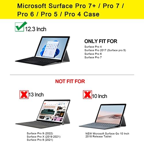 MAİTTAO Microsoft Surface Pro 7 Kılıf Yüzey Pro 7 + / Pro 6 / Pro 5 2017 / Pro 4 12.3 İnç tablet kılıfı aksesuarları