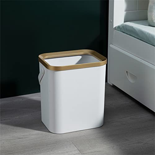 WENLII Altın çöp tenekesi Mutfak Banyo için Dört Ayaklı İtme Tipi Plastik Dar çöp tenekesi kapaklı (Renk : Beyaz-dinozor