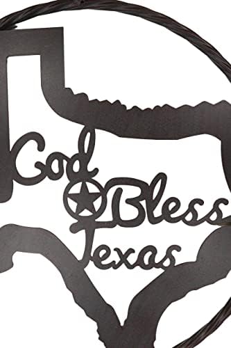 Ebros Hediye Boy 20 Geniş Vintage Rustik Batı Tanrı Korusun Texas İle Yalnız Yıldız Ve Texas Haritası Örgülü Halat