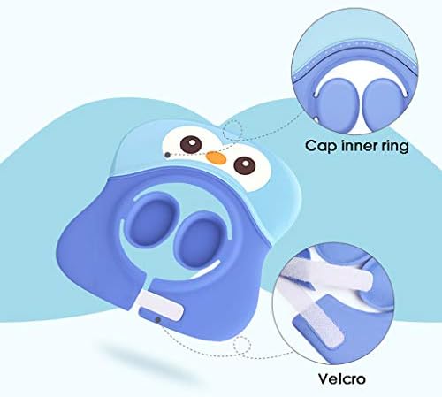 ZJF Bebek şampuan kabı çocuk duş başlığı Silika Jel Su Geçirmez Artırmak Ayarlanabilir Velcro Kuaförlük Kap (Renk: