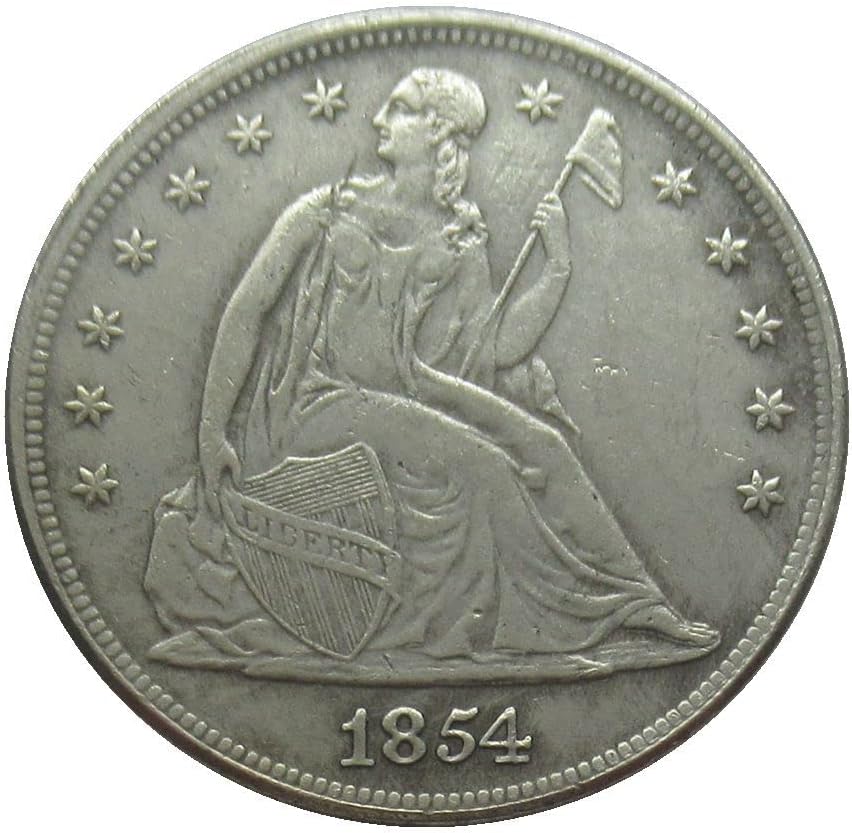 ABD $1 Bayrak 1854 Gümüş Kaplama Çoğaltma hatıra parası
