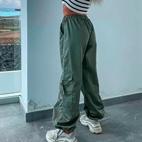 Bayan Paraşüt Pantolon, Y2k Kargo Pantolon Kadın Baggy İpli Büyük Boy Geniş Bacak Moda Kargo Kot Jogger Sweatpants