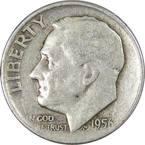 1956 D Roosevelt Kuruş AG Hakkında Iyi 90 % Gümüş 10c ABD Sikke Tahsil