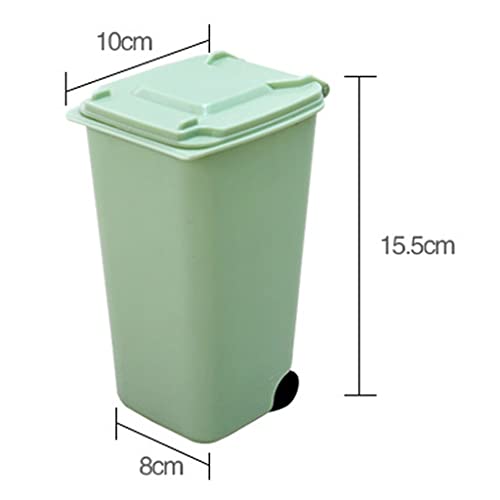 ZHAOLEI Mini Masaüstü çöp tenekesi 4 renk Çöp saklama kutusu Oturma odası kahve sehpası Kapaklı Küçük Kağıt Sepeti