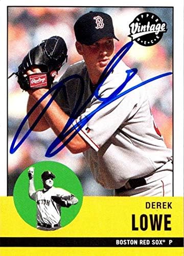 İmza Deposu 650956 Derek Lowe İmzalı Beyzbol Kartı-Boston Red Sox, FT 2001 Üst Güverte Vintage-No. 100