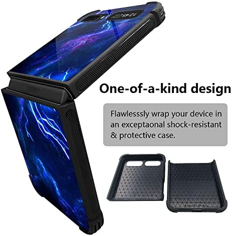 Samsung Galaxy Z Flip Case,Mavi Yıldırım Pleksiglas Kılıf, Erkekler için Samsung Z Flip Kılıfları ile uyumlu [Çizilmez]