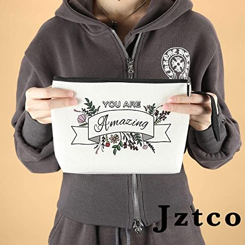 Jztco Kadınlar için ilham verici Hediyeler Teşekkür Ederim Kadınlar için Hediyeler Harikasın Makyaj Çantası Kadınlar