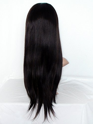 Güzel 20 Tam Dantel peruk insan saçı Altında 100 Siyah Kadınlar İçin Çin Bakire Remy İnsan Saçı Doğal Düz Renk 2
